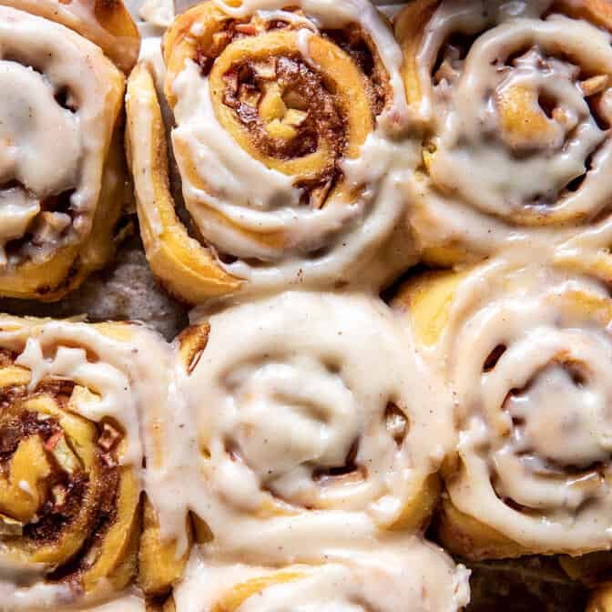 Apple Cinnamon Rolls with Brown Butter Maple Icing | halfbakedharvest.com