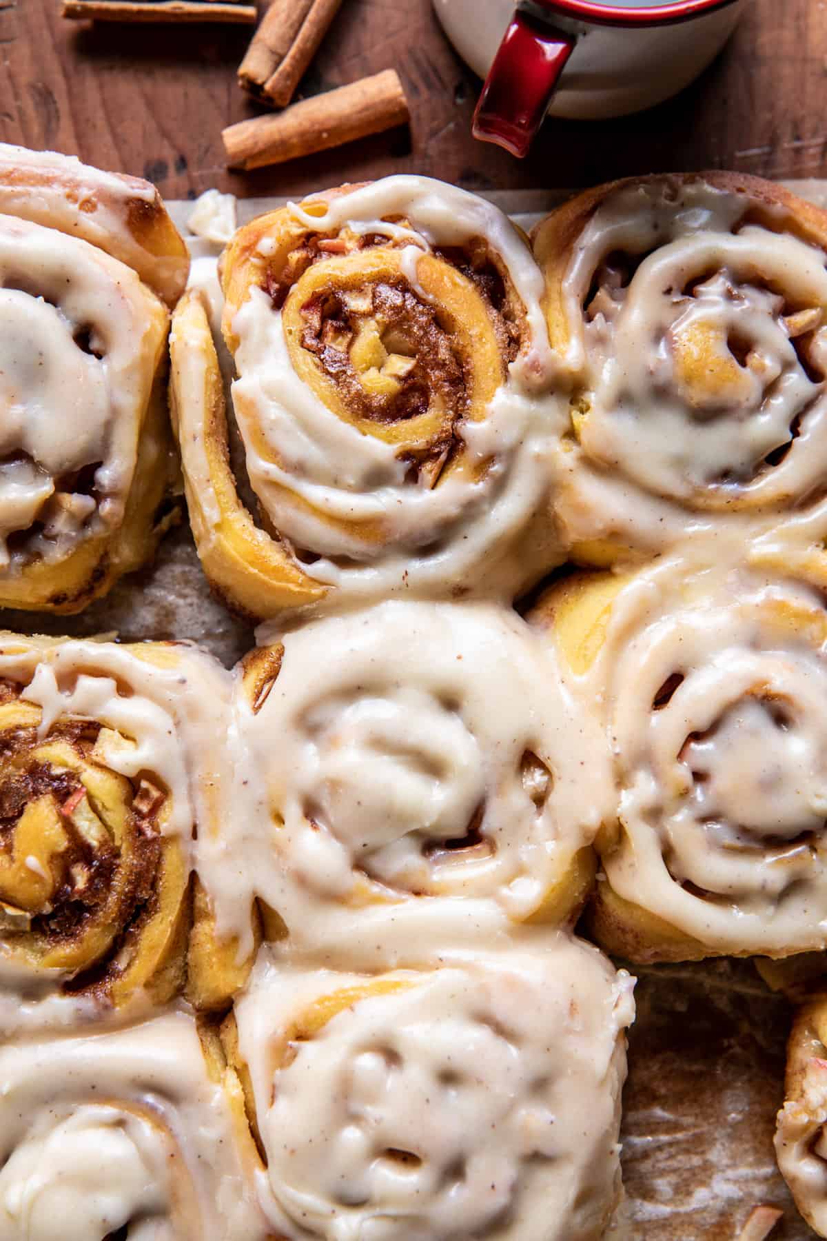 Apple Cinnamon Rolls With Brown Butter Maple Icing Half Baked Harvest