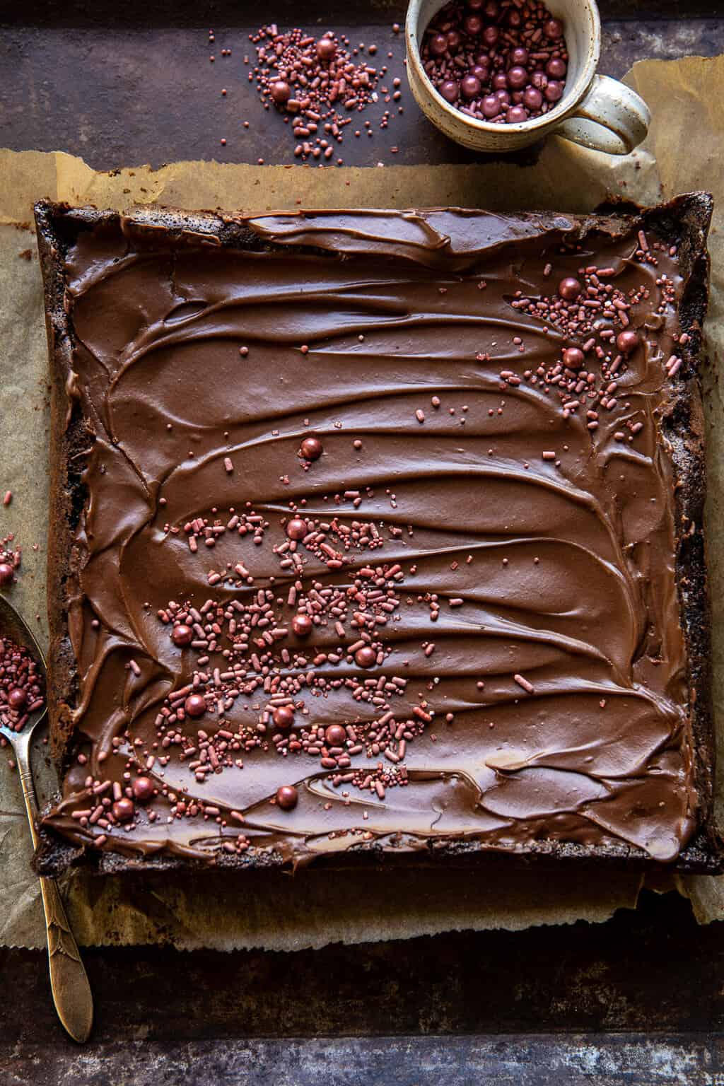Old Fashioned Iced Fudge Brownies. Half Baked Harvest