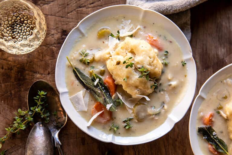 30 Minute Creamy Chicken and Parmesan Sage Dumplings. Half Baked Harvest