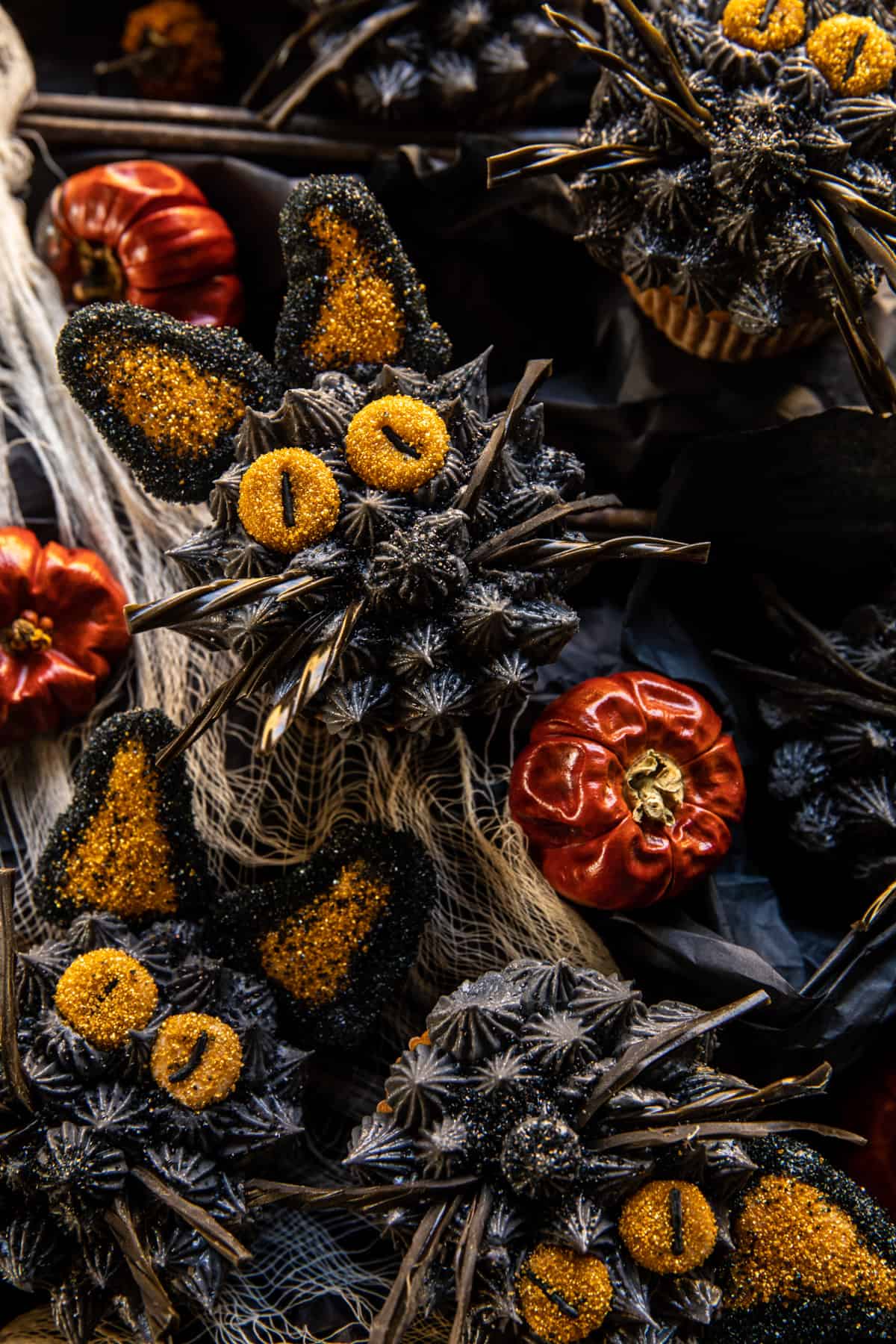 Black Cat Pumpkin Cupcakes | halfbakedharvest.com