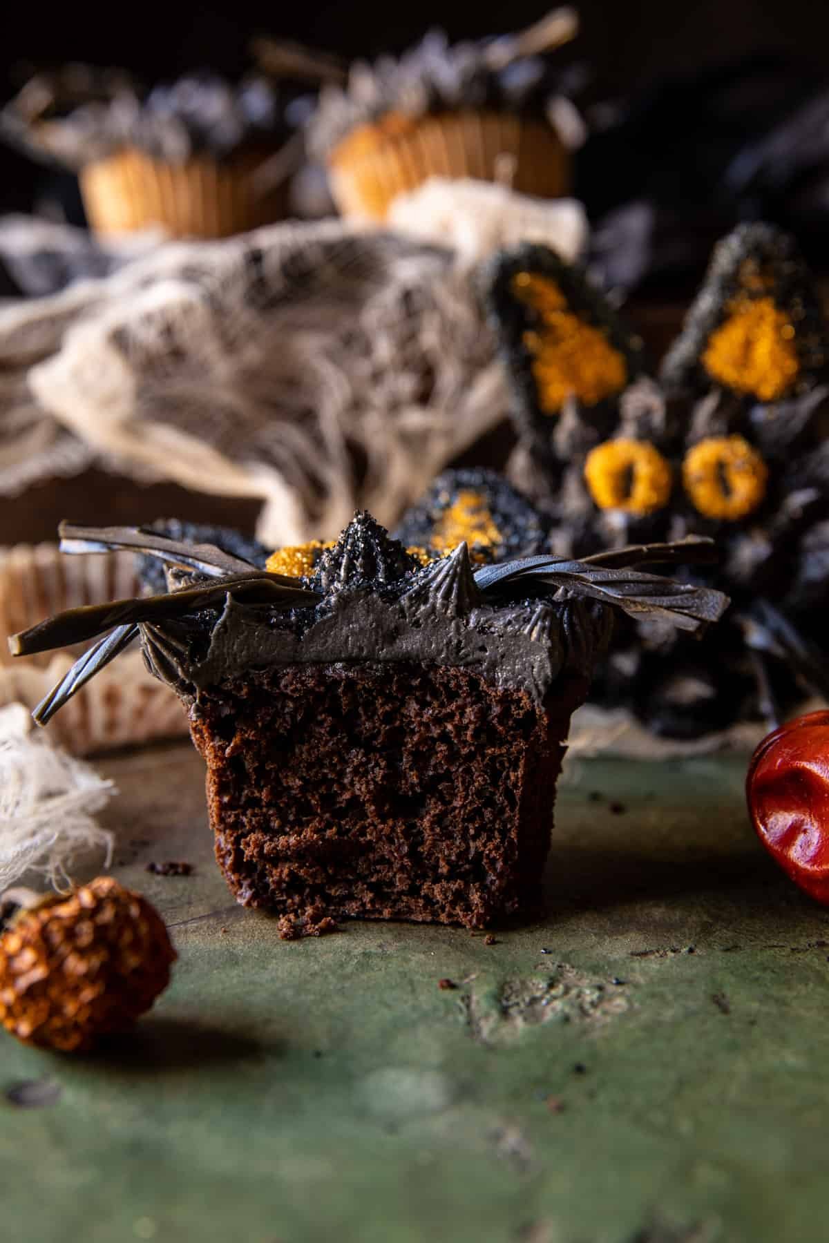 Black Cat Pumpkin Cupcakes | halfbakedharvest.com