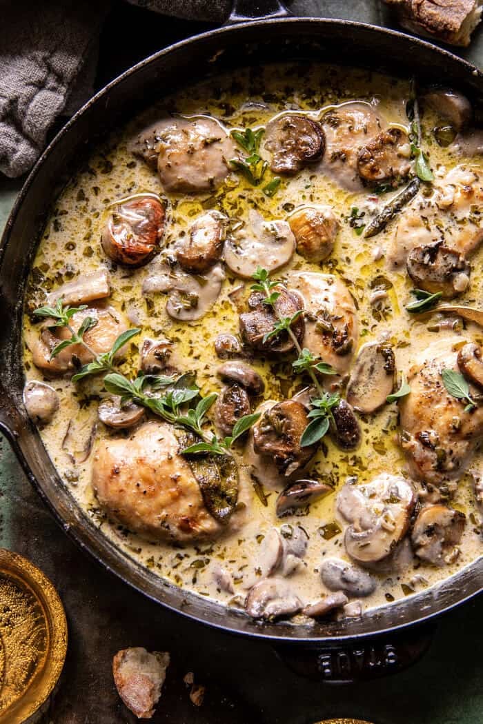 Creamed Mushroom and Brie Chicken.