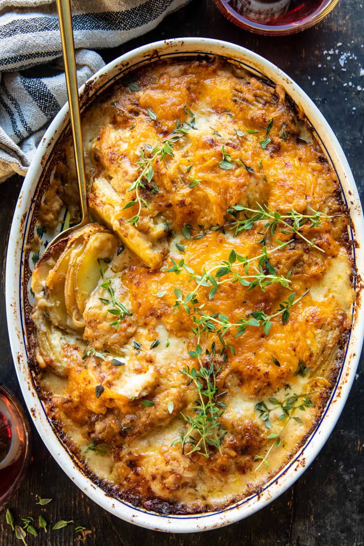 Cheesy Scalloped Potatoes with Caramelized Onions | halfbakedharvest.com