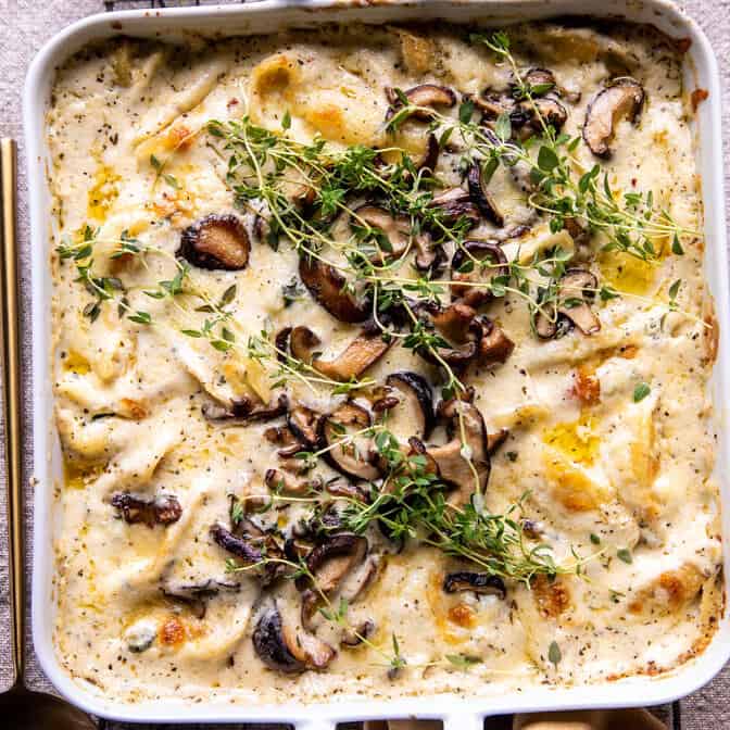 Creamy White Wine Mushroom Stuffed Shells | halfbakedharvest.com