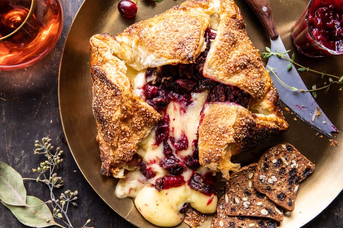 Pastry Wrapped Cranberry Baked Brie | halfbakedharvest.com