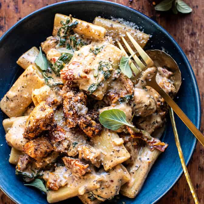 Creamy Sun-Dried Tomato Chicken Pasta | halfbakedharvest.com