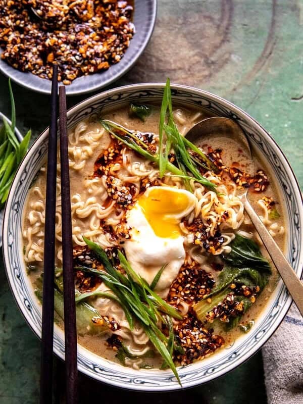 25 Minute Chili Oil Egg Ramen | haldbakedharvest.com