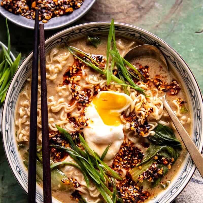 25 Minute Chili Oil Egg Ramen | haldbakedharvest.com
