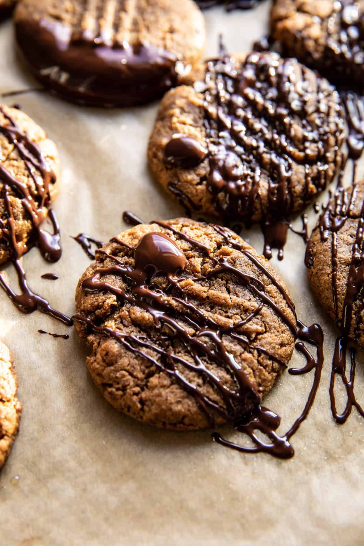 5 Ingredient Chocolate Almond Butter Cookies | halfbakedharvest.com