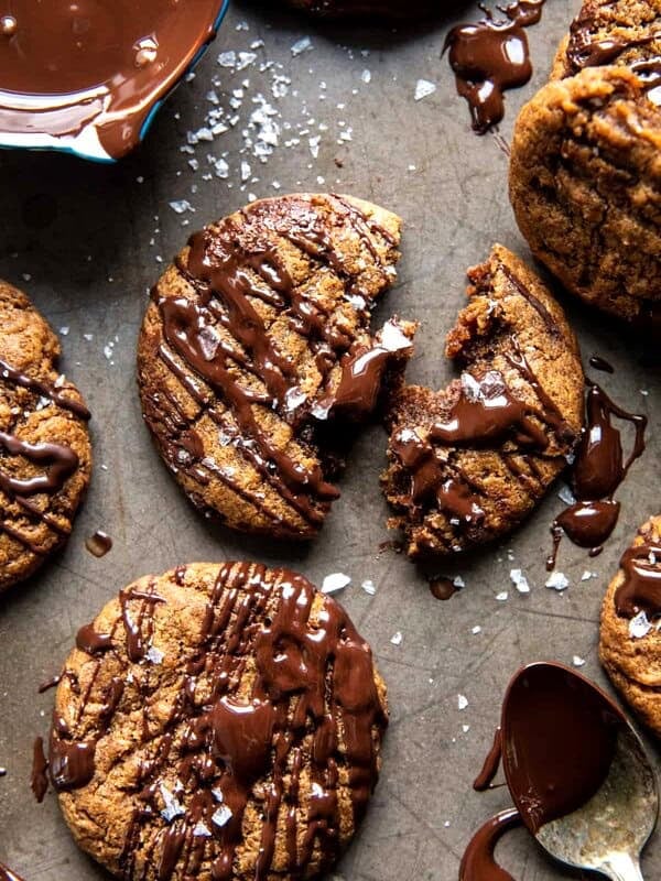 5 Ingredient Chocolate Almond Butter Cookies | halfbakedharvest.com