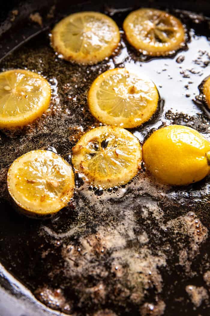 One Skillet Lemon Butter Dijon Chicken and Orzo with Feta Sauce. Half Baked Harvest