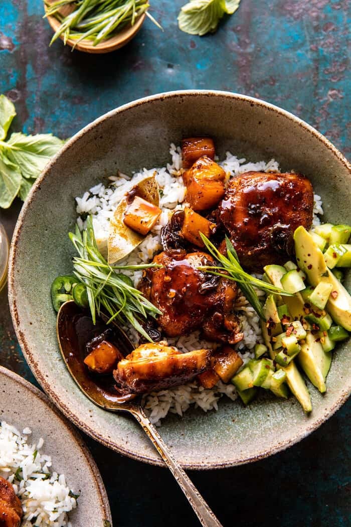 Skillet Chicken Adobo with Coconut Rice.