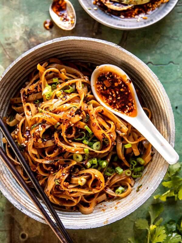 Crispy Sesame Garlic Chili Oil Noodles | halfbakedharvest.com