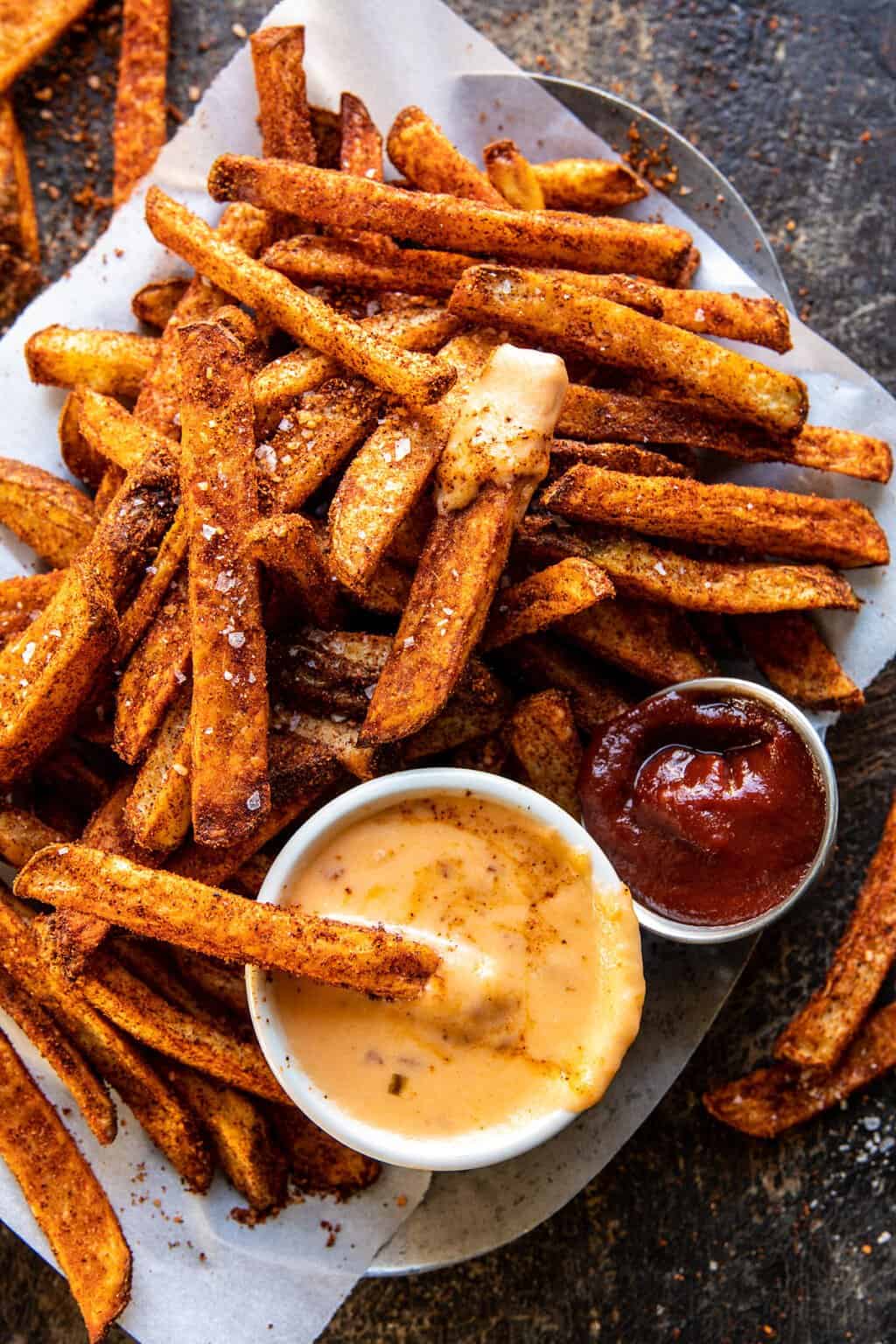 Nacho Fries with Chipotle Queso. - Half Baked Harvest