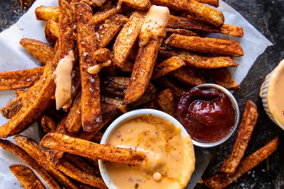 Nacho Fries with Chipotle Queso | halfbakedharvest.com