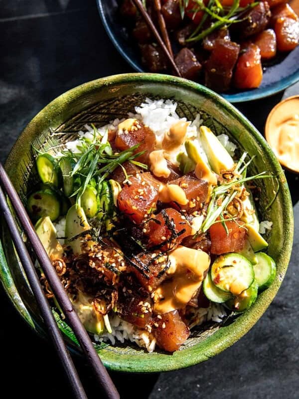 Red’s Favorite Spicy Tuna Poke Bowl | halfbakedharvest.com