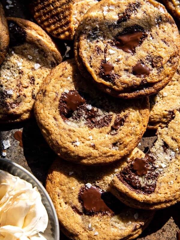 Salted Tahini Honey Chocolate Chunk Cookies | halfbakedharvest.com