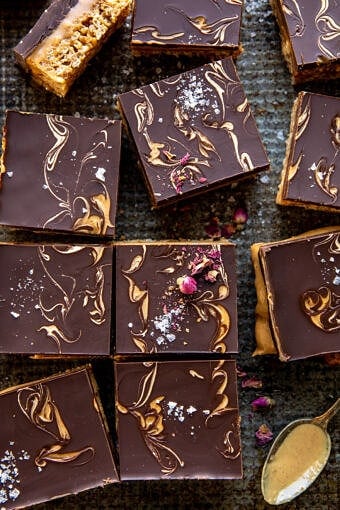 Chewy Chocolate Peanut Butter Bars | halfbakedharvest.com