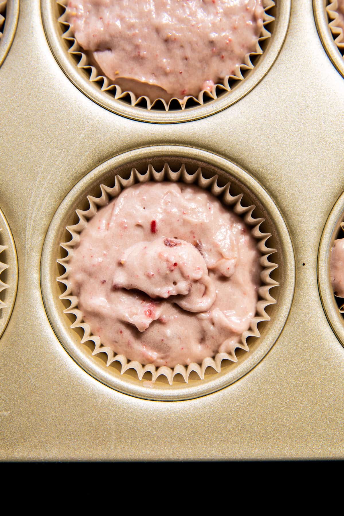 Double Strawberry Cupcake bater before baking 