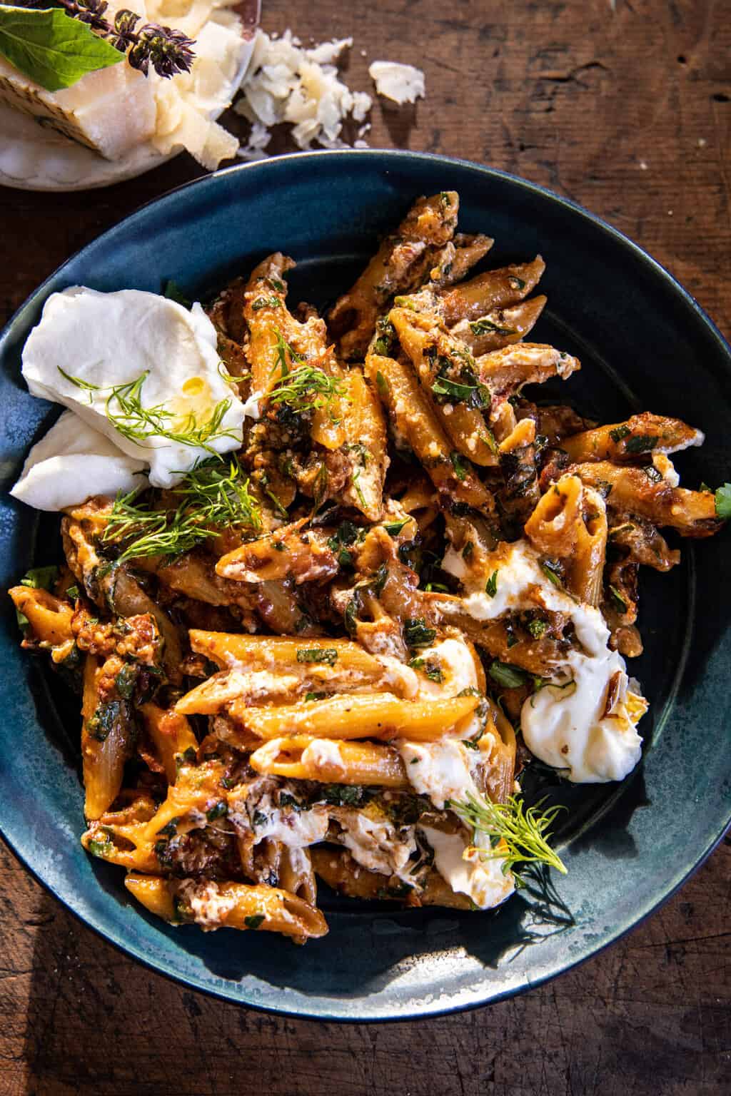 One Pot SunDried Tomato Pasta with Whipped Ricotta. Half Baked Harvest