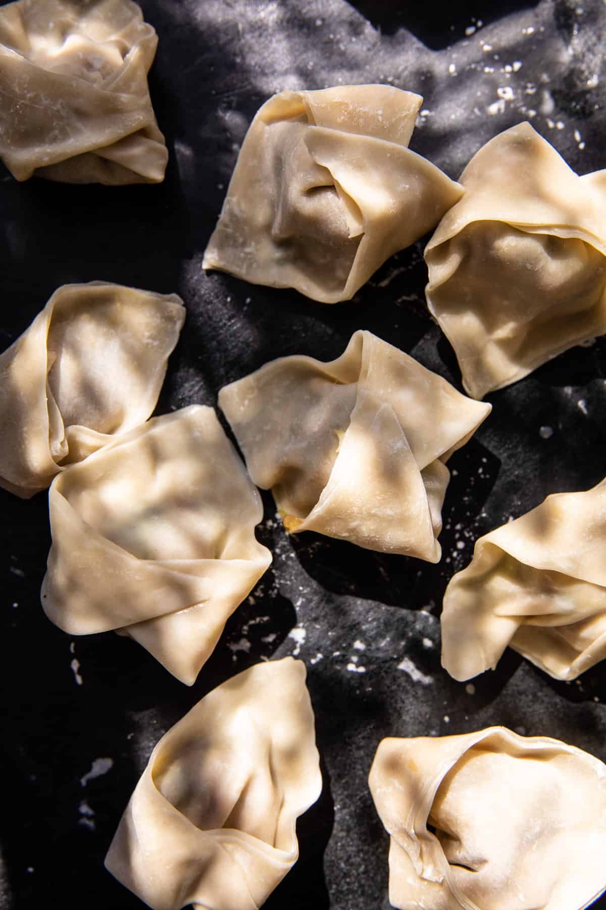 wontons before cooking 
