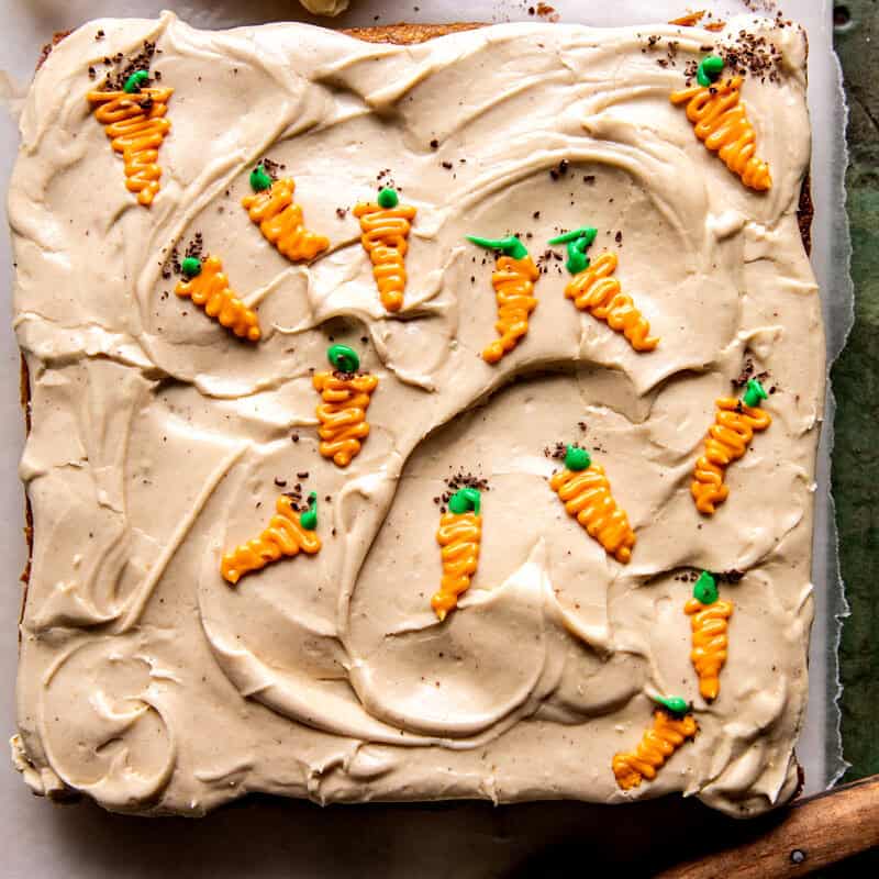 Carrot Sheet Cake with Brown Butter Cream Cheese Frosting | halfbakedbarvest.com