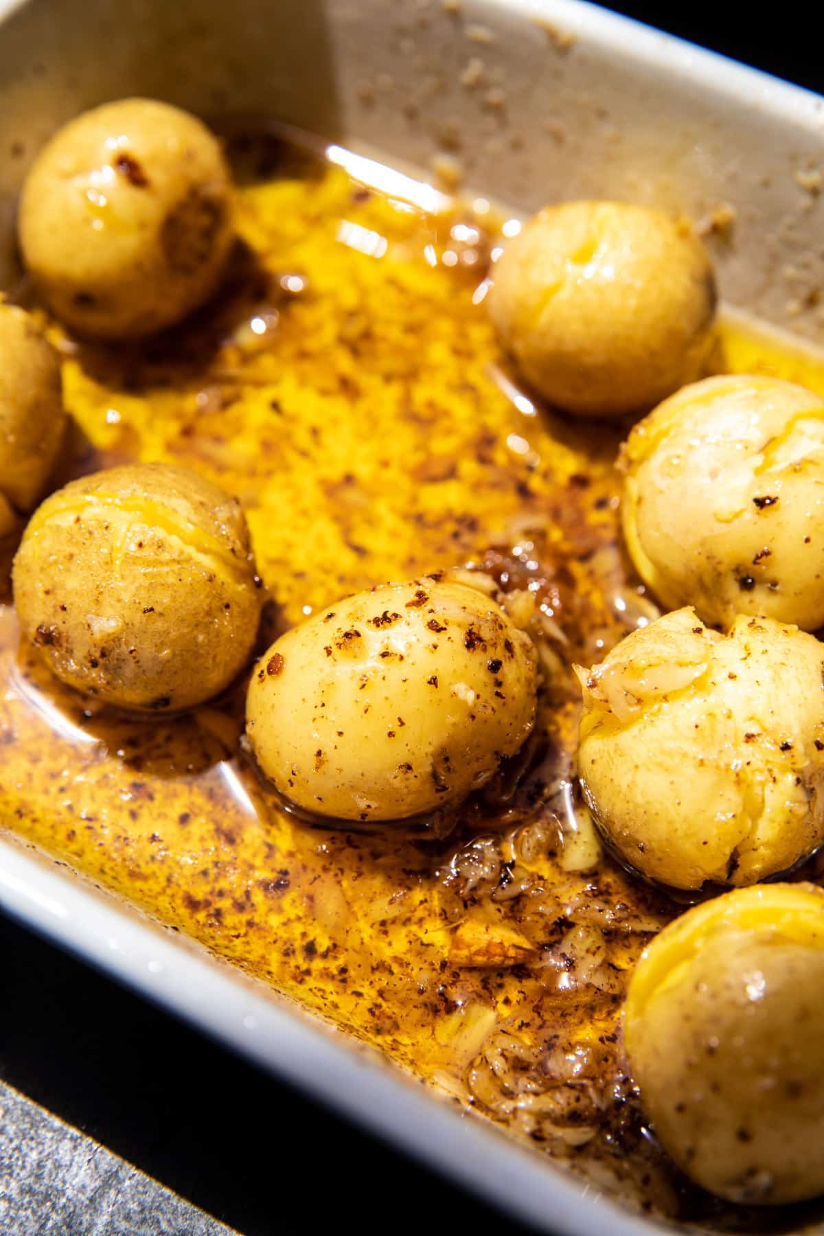 Roasted Garlic Butter Smashed Potatoes | halfbakedharvest.com 