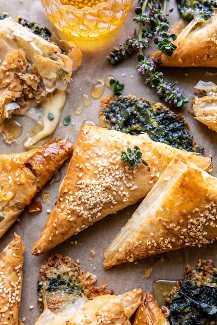 Spinach and Brie Triangles.