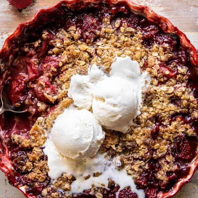 Strawberry Bourbon Crisp | halfbakedharvest.com