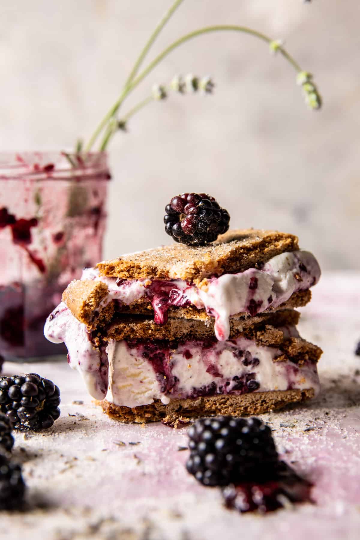 Blackberry Lavender Ice Cream Sandwiches | halfbakedharvest.com