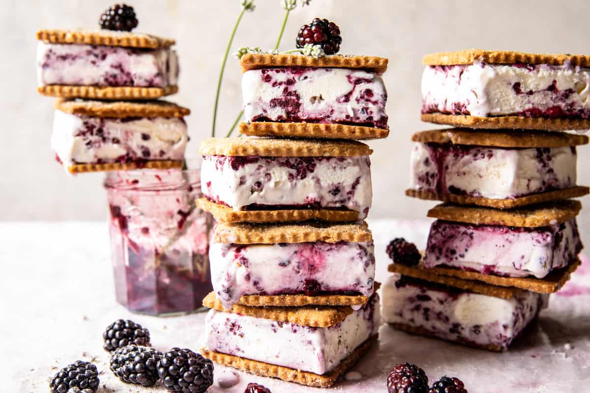 Blackberry Lavender Ice Cream Sandwiches | halfbakedharvest.com