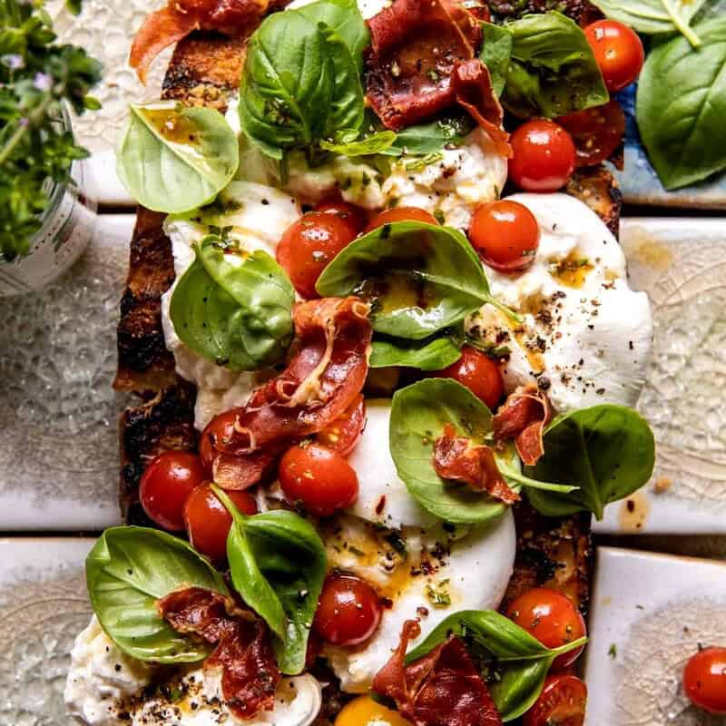 Caprese Garlic Bread with Crispy Prosciutto | halfbakedharvest.com