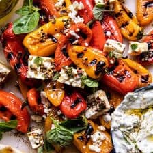 Charred Peppers with Marinated Feta and Tzatziki | halfbakedharvest.com