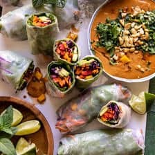 Chili Mango Summer Rolls with Ginger Peanut Sauce | halfbakedharvest.com