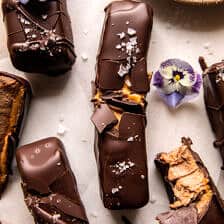 Creamy Vegan Chocolate Peanut Butter Fudge Bars | halfbakedharvest.com