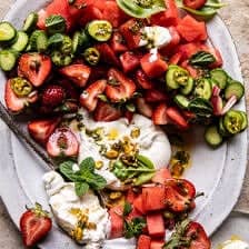 Strawberry Watermelon Salad with Burrata | halfbakedharvest.com
