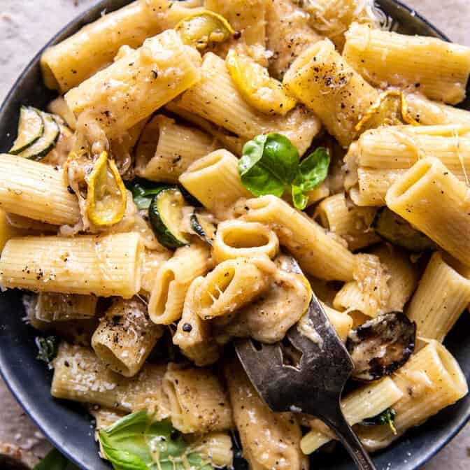 Zucchini Cacio e Pepe with Brown Butter | halfbakedharvest.com