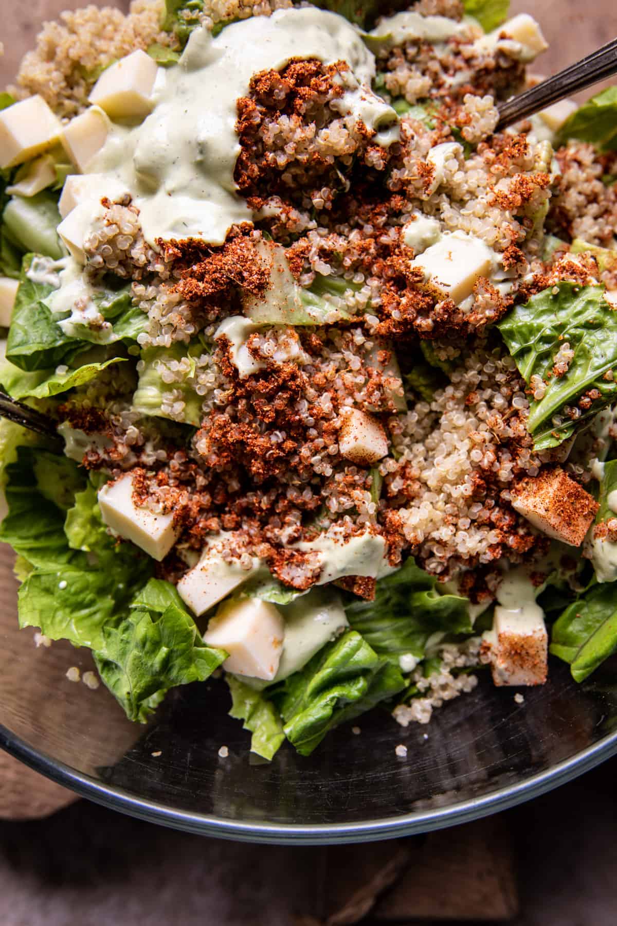Fajita Chicken and Avocado Ranch Salad Wraps | halfbakedharvest.com