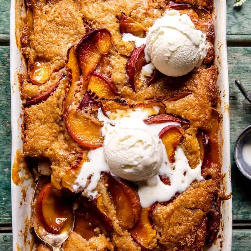 Old School Easy Brown Sugar Peach Cobbler | halfbakedharvest.com