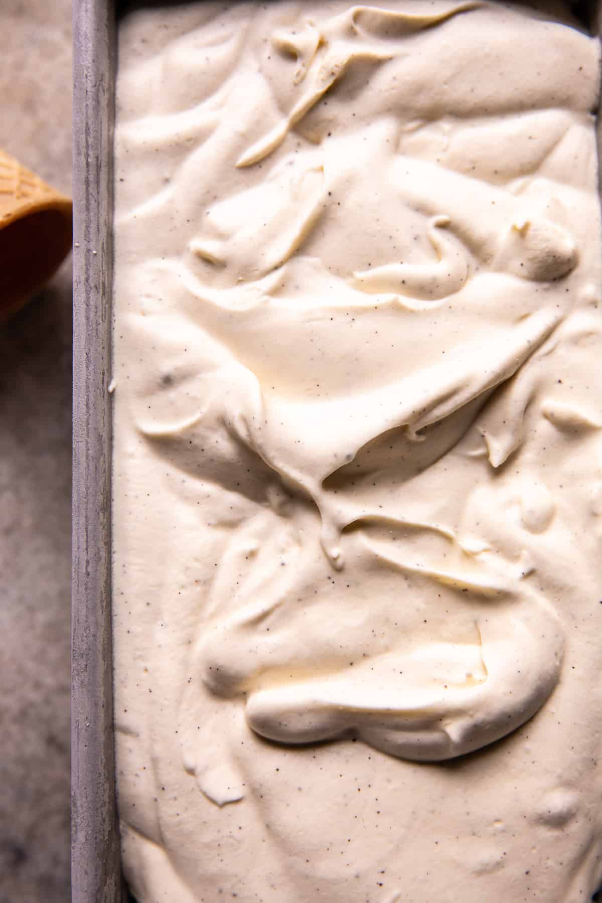 No Churn Vanilla Bean Olive Oil Ice Cream | halfbakedharvest.com