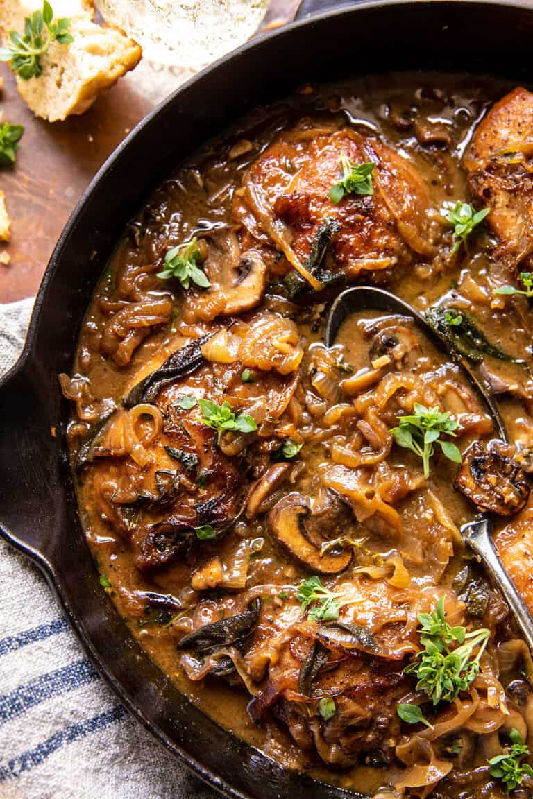 Cider Braised Chicken with Caramelized Onions. - Half Baked Harvest