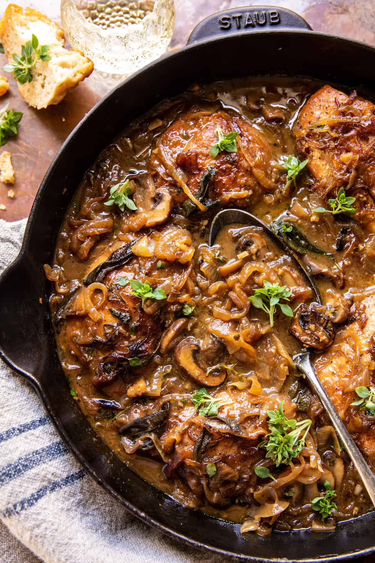 Cider Braised Chicken with Caramelized Onions | halfbakedharvest.com