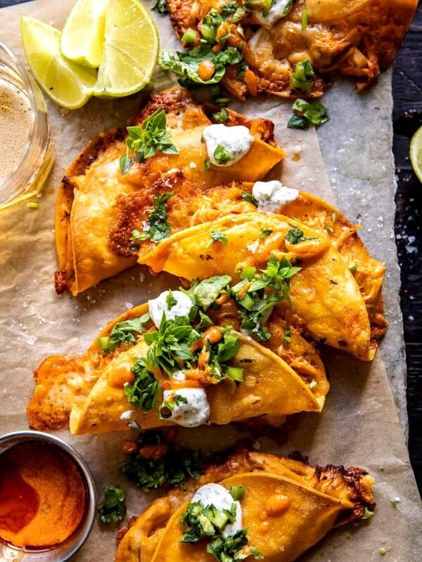 Crockpot Crispy Buffalo Chicken Tacos with Jalapenฬo Ranch | halfbakedharvest.com