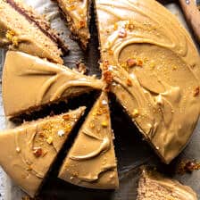 Old Fashioned Caramel Apple Butter Cake with Chocolate Frosting | halfbakedharvest.com