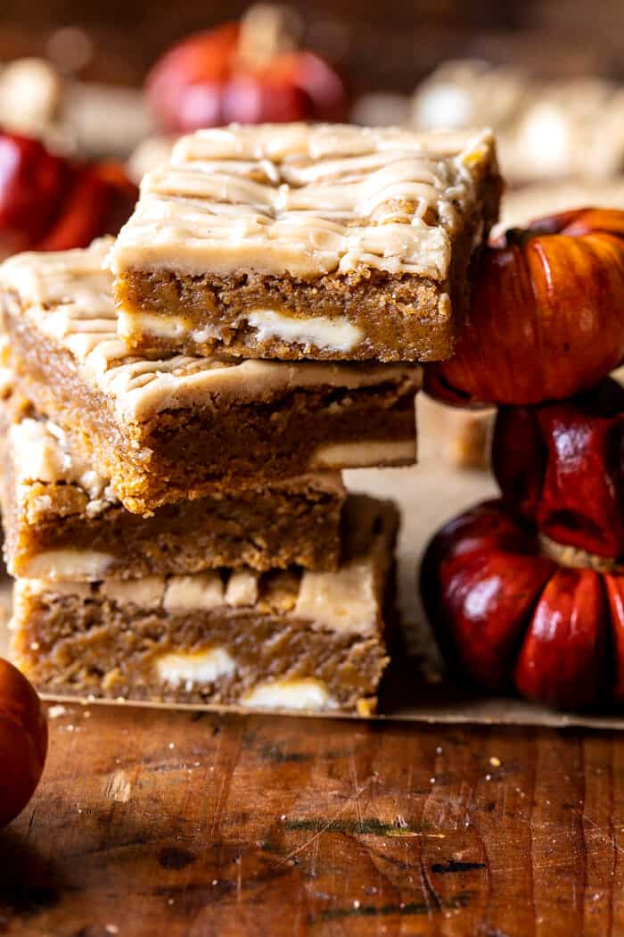 Brown Sugar Maple Pumpkin Butter Bars. Half Baked Harvest