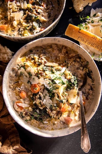 Cozy Wild Rice and Orzo Chicken Soup | halfbakedharvest.com