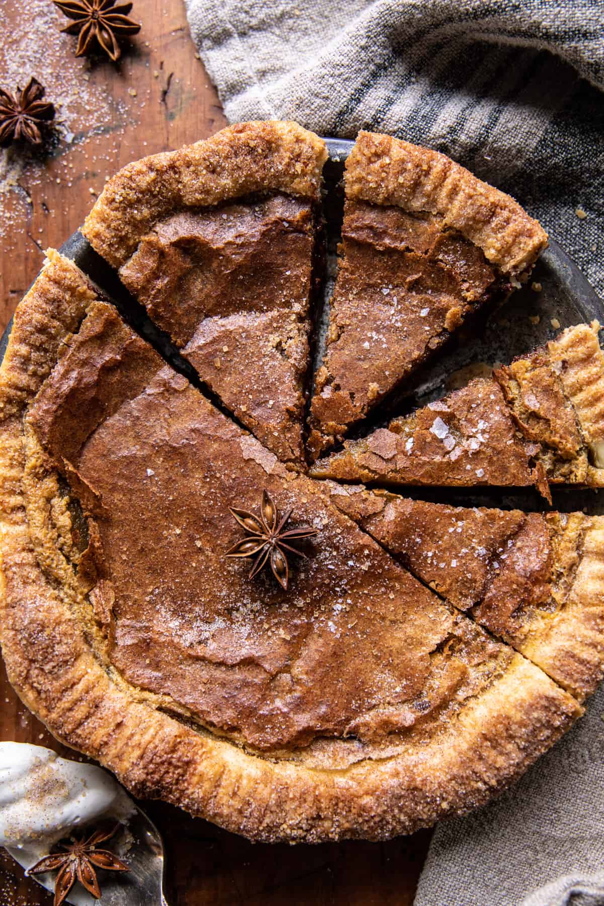 Crinkly Salted Caramel Snickerdoodle Pie | halfbakedharvest.com