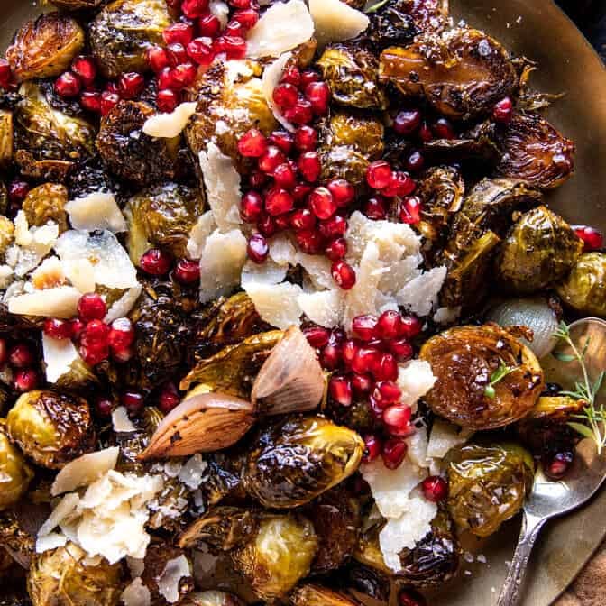 Roasted Balsamic Parmesan Brussels Sprouts | halfbakedharvest.com