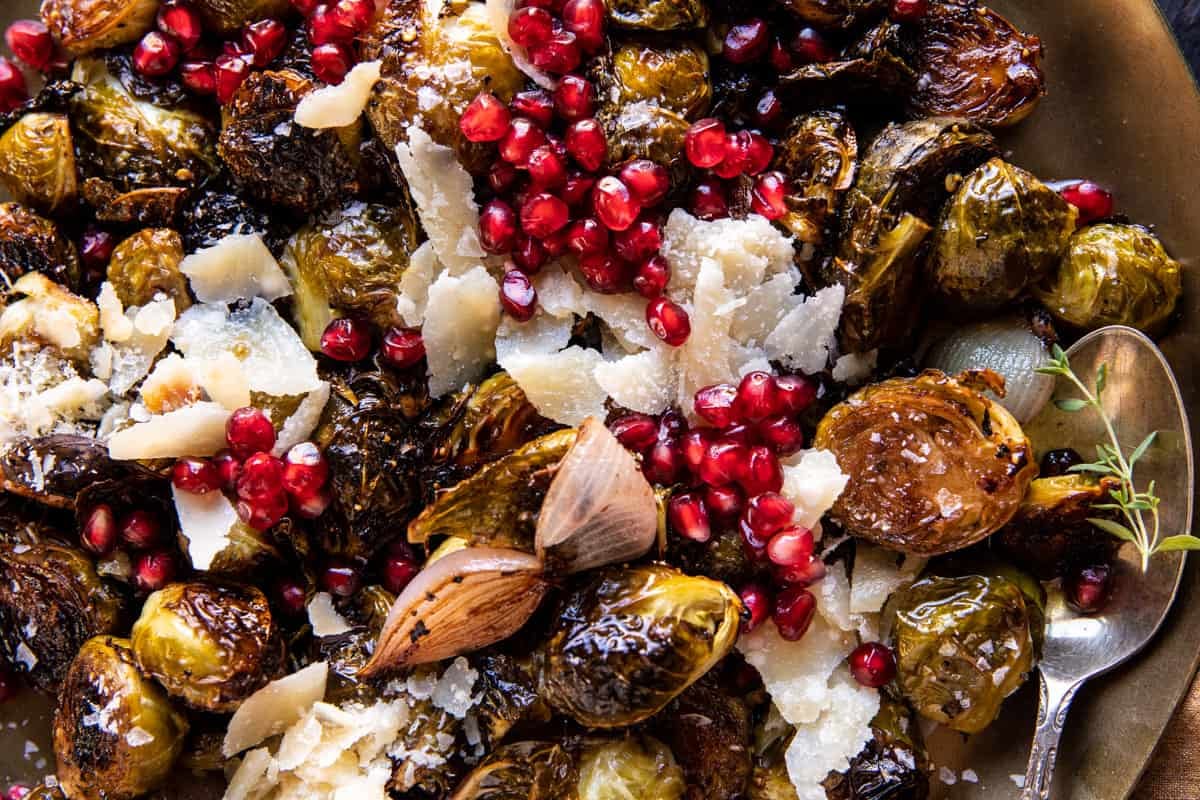 Roasted Balsamic Parmesan Brussels Sprouts | halfbakedharvest.com